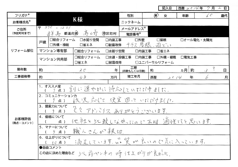  K様（群馬県高崎市）