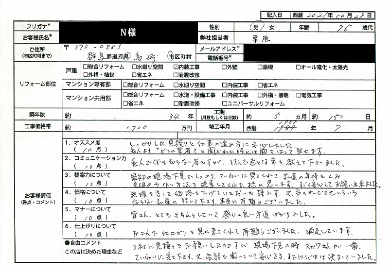 N様(群馬県高崎市)